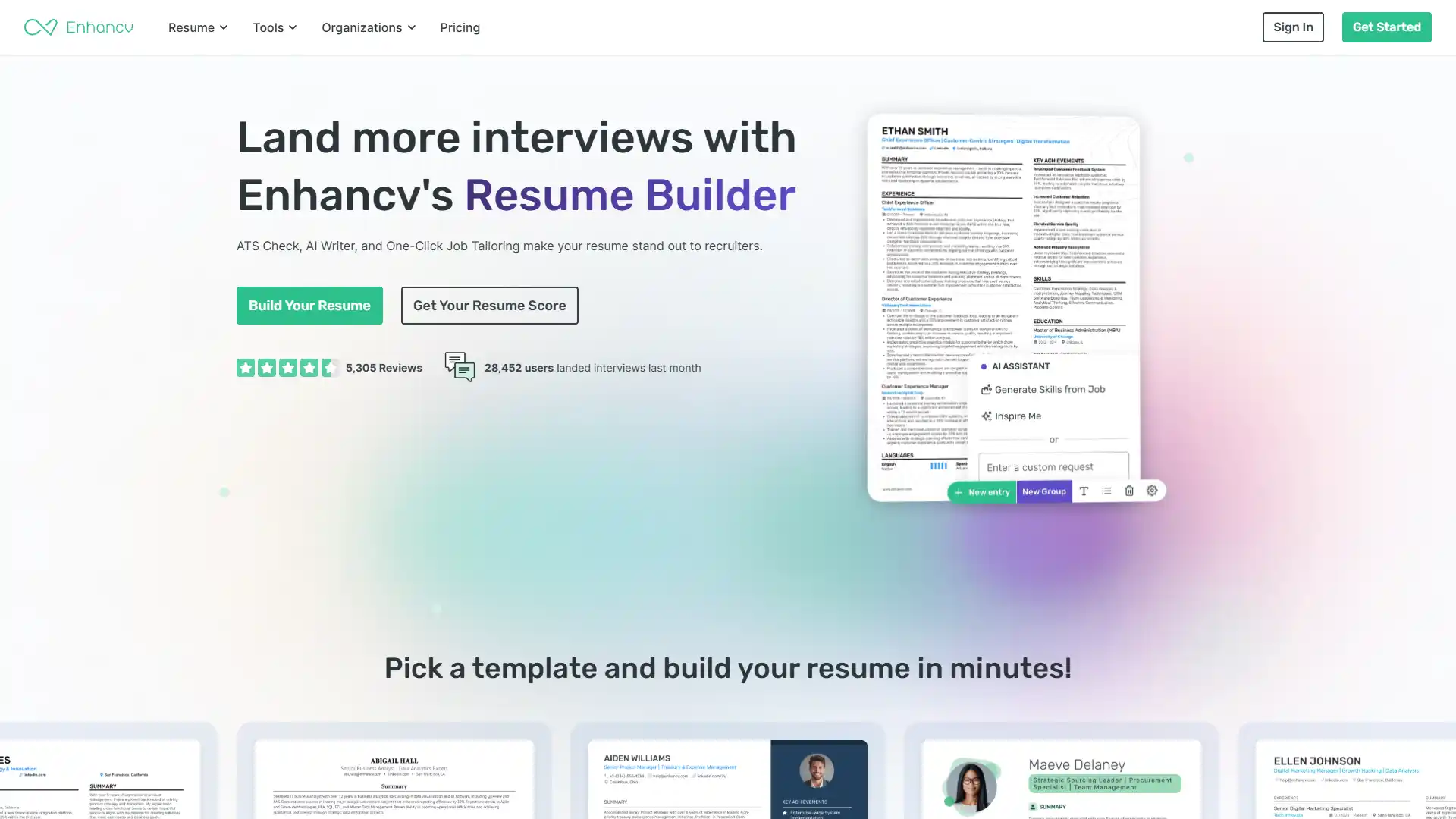 6. Enhancv screenshot