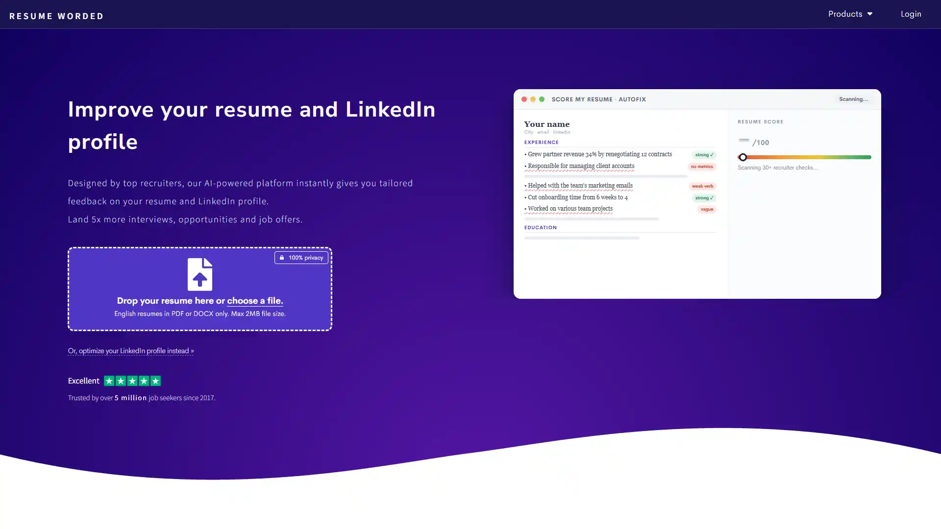 13. ResumeWorded screenshot