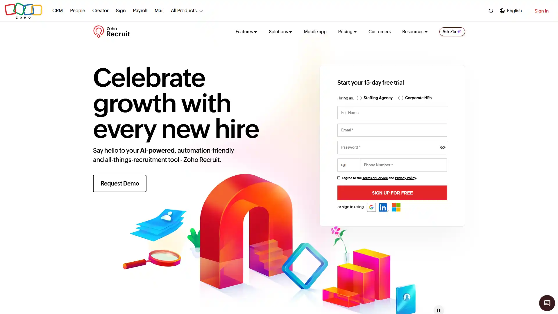 20. Zoho Recruit screenshot