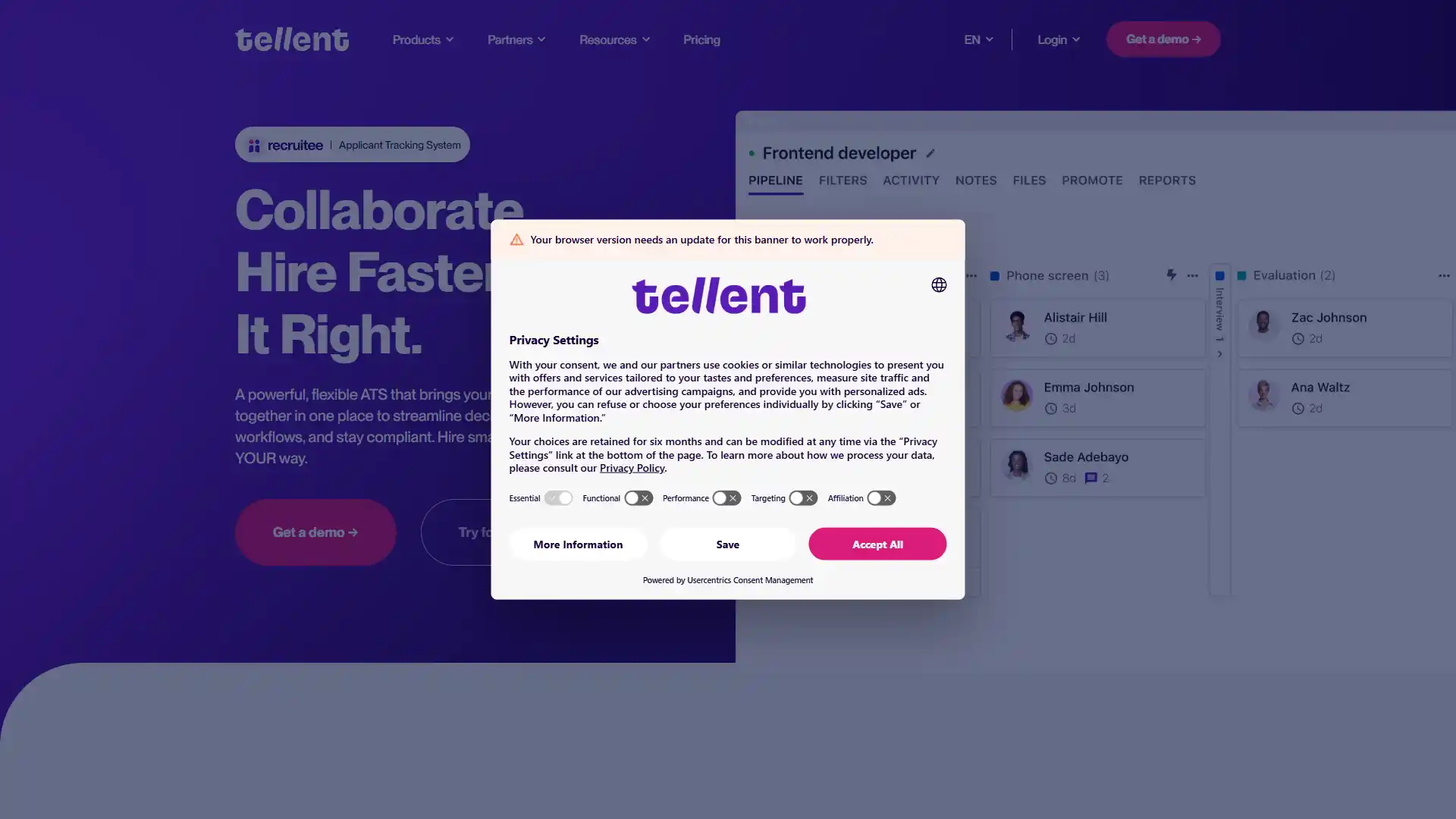6. Tellent Recruitee screenshot